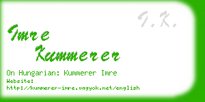 imre kummerer business card